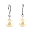 Earrings - E106 - Glass Pearl Drops (10 mm) hung on Silver Tone Leverbacks ~ Cream