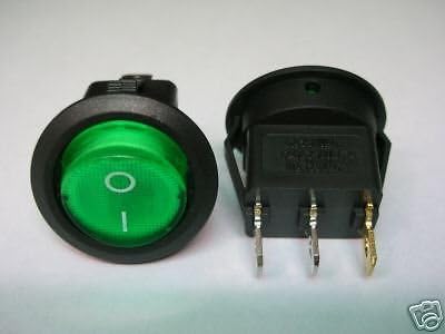 HOT SALE!!! BARGAIN PRICE!!! 2pcs Green bulb Indicator AC 110v-120V-250v Amplifier Rocker OFF/ON Switch,G8C in Business