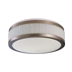 American Fluorescent FUF313SNEC Fusion Flushmount, Satin Nickel Finish, 15-Inch by 