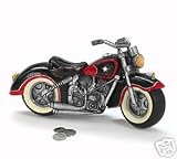Black Resin Motorcycle Piggy Bank