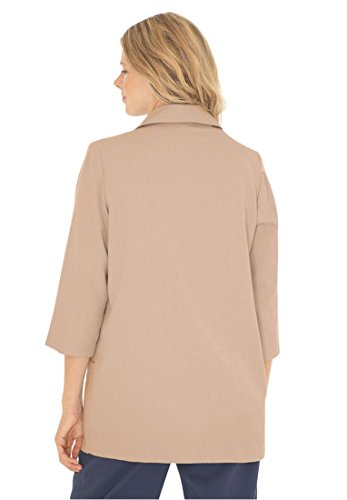 Only Necessities Women's Plus Size 3/4 Sleeve Linen Touch Blazers