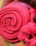 Karma Living Pom Pom Cotton Throw - Rose Pink