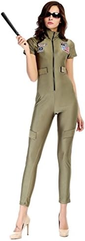 Toyobuy Halloween Cosplay Sailor Costume Policewoman Jumpsuit Uniform Green M
