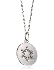 KC Designs "Faithfully Yours" Diamond 14k White Gold Star Of David Disc Pendant Necklace, 16"