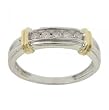 1/4CT Diamond Mens Wedding Ring in White Yellow Two Tone Gold
