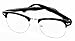 Clubmaster Glossy Black Half Frame Wayfarer Nerd Glasses Clear Lens - Free Pouch