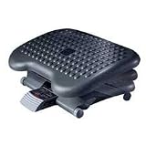 Rubbermaid 4653 Height-Adjustable Tilting Footrest, Charcoal, 18-1/8w x 14-1/4d