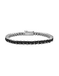 Black Diamond Princess-Cut Tennis Bracelet 14K White Gold 3.00 CT Diamonds