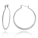 Sterling Silver Tarnish-Free  x -Large Hammered Hoop Earring
