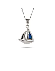 Sterling Silver Opal Sailboat Pendant