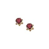 14K Yellow Gold 4 MM Garnet Teen Earring Studs