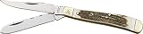 Frost Beaver Creek Trapper Folding Knife,Stainless Clip and Spey Blade, Stag Handle BVR508DS