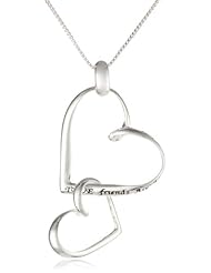 Sterling Silver "True Friends Are Joined At The Heart" Double Heart Pendant Necklace, 18"