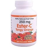 Natural Factors Ester-C, Tangy Orange, 250 mg, 120 Chewable Wafers by ClubNatural