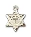 Gold Filled Star of David W/ Cross Pendant with Gold Filled Lite Curb Chain 18 inch