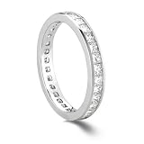 Platinum Eternity Diamond Wedding Band (3.23 ct. tw. G/H color SI1 clarity)