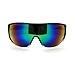 Futuristic Mens Oversized Shield Mono Lens Sport Warp Sunglasses Black Clear