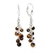 .925 Silver & Tiger's Eye Beaded Dangle Earrings