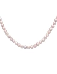 Sterling Silver 7-8mm Purple Freshwater Cultured Pearl Necklace