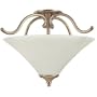 Thomas Lighting SL8908-68 Trillium - Three Light Semi-Flush Mount, Burnished Bronze Finish with Painted Swirl Alabaster Glass