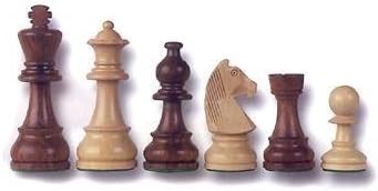 Solid Maple Tournament Staunton Chess Set in Natural and Walnut by Cambor
