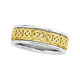 14K Two-Tone Gold Comfort Fit Wedding Band For Men and Women - Sizes 5 - 12.5