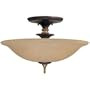 Thomas Lighting M2701-23 Three Light Inverted Semi-Flush Mount, Colonial Bronze with Artisan Bronze Finish with Chardonnay Seedy Glass