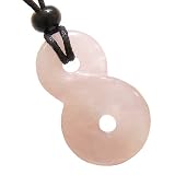 Infinity Magic Powers Knot Lucky Charm Love Amulet Rose Quartz Gemstone Pendant Necklace