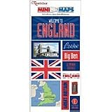 Mini Maps Adhesive Epoxy Embellishments: England