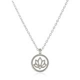 Dogeared Jewels & Gifts Good "Karma" Sterling Silver Lotus Necklace