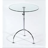 Euro Style 21210 Rosemary Table Clear Glass Chrome 4 Pack by Euro Style
