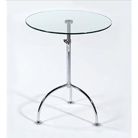 Euro Style 21210 Rosemary Table Clear Glass Chrome 4 Pack by Bar Stools