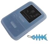 HappyZone - Silicone Skin Case (Clear/White) + Fishbone Style Keychain for SanDisk Sansa Clip Zip (4 GB / 8GB) MP3 Player