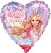 Printed Foil Balloon (18in, heart) - Happy Birthday: Barbie(TM) 12 Dancing Princesses(TM)