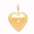 14k Yellow Gold & Diamond Heart Locket Pendant (0.02ctw)
