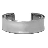 18k White Gold 19mm Polished Cuff Bangle - 7 Inch