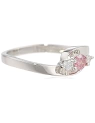 Sterling Silver Pink and White Diamond Fashion Ring, (0.2 cttw, G-H Color, I2-I3 Clarity)