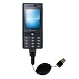 Einziehbares USB Kabel f�r Sony Ericsson K818c mit Hot Sync und aufladen Einsatzm�glichkeiten  von Gomadic mit TipExchange Technology