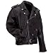 Diamond Plate Rock Design Genuine Buffalo Leather Motorcycle Jacket Small Zip-Out Liner