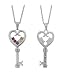 Personalized Key To My Heart Family Birthstone Necklace-Platinum Plate
