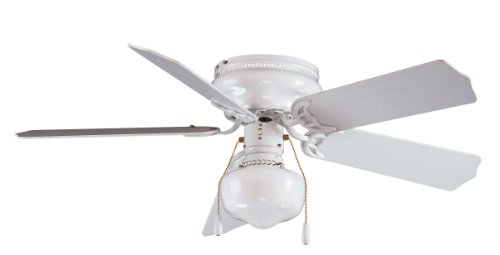 Royal Pacific 1063-SWH-L Royal Knight Builder Deluxe 5-Blade 42-Inch Ceiling Fan with Light Kit Included, White