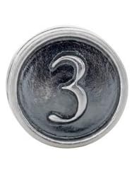 Kera Sterling Silver Numeral 3 Cylinder Bead