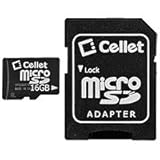 Cellet 16GB micro SD Memory Card with SD Adapter