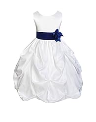 Girls Bubble Dress  Taffeta Flower-Girl Dress/Pageant Dress/Wedding Dress  With a Bow(s) and a Sash 