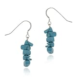 Sterling Silver Turquoise Stone Chip Earrings