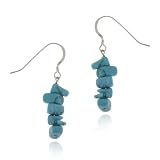 Sterling Silver Turquoise Stone Chip Earrings