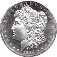1884 S Morgan Silver Dollar MS 65