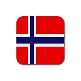 Norway Flag Square Coasters (Set of 4)