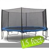 15' Replacement Trampoline Safety Enclosure Net + 6 Poles Combo (Not Include Trampoline)