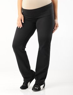 Motherhood Maternity: Fold Over Belly Jersey Knit Yoga Maternity Yoga Pants